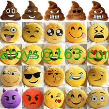 Emoji の黄色い顔文字の家の使用のための円形の詰められた赤ん坊の睡眠の枕