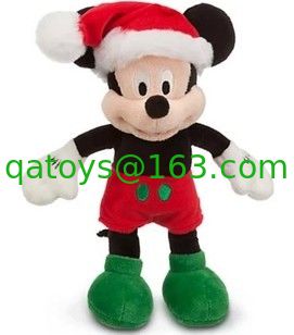 赤いディズニーのプラシ天のおもちゃのクリスマスのミッキー マウスはカスタマイズされた 45cm を詰めました