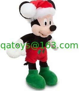 赤いディズニーのプラシ天のおもちゃのクリスマスのミッキー マウスはカスタマイズされた 45cm を詰めました