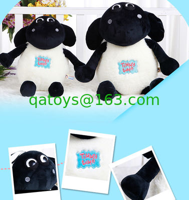 漫画の Shaun のヒツジの動物の柔らかいプラシ天は熱い詰められた黒い白をもてあそびます