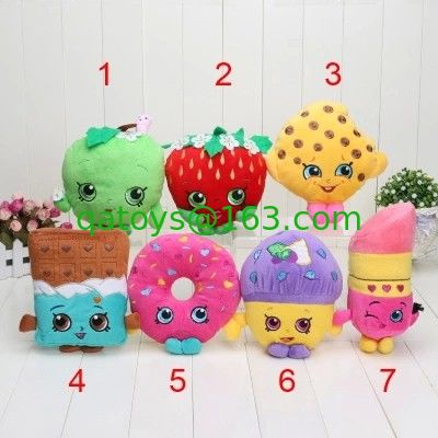 Shopkins は特性の漫画のプラシ天のおもちゃ赤くかわいい ASTM-963 を分類しました