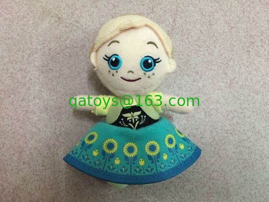 詰まる 4 インチの美しい凍らせていたプラシ天 Keychain は赤く青い黄色をもてあそびます