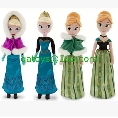 凍結するアナおよび Elsa ディズニーのプラシ天のおもちゃの柔らかい漫画は 20 インチ人形を詰めました