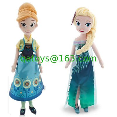 凍結するアナおよび Elsa ディズニーのプラシ天のおもちゃの柔らかい漫画は 20 インチ人形を詰めました