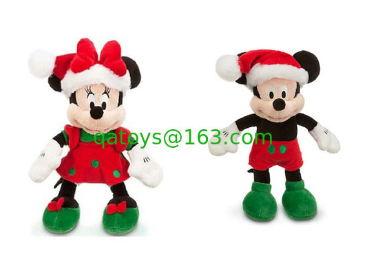赤いディズニーのプラシ天のおもちゃのクリスマスのミッキー マウスはカスタマイズされた 45cm を詰めました