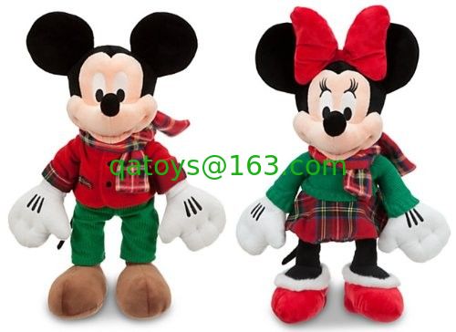 12 インチのディズニーのプラシ天は格子縞のクリスマスの Mickey の大きい方法をもてあそびます