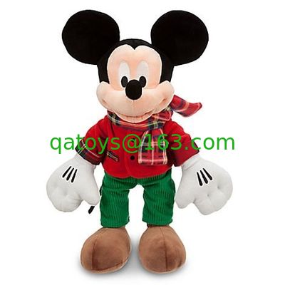 12 インチのディズニーのプラシ天は格子縞のクリスマスの Mickey の大きい方法をもてあそびます