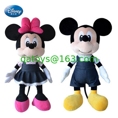 ディズニーの黒いプラシ天は黒いミッキー マウスおよびミニー マウスを 16 インチもてあそびます
