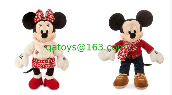 方法ディズニーのプラシ天はクリスマス Mickey およびミニー マウスを 40cm もてあそびます