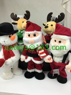 美しいダンス音楽のプラシ天のおもちゃ、クリスマスの電子ぬいぐるみ