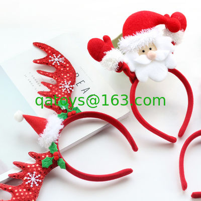 遊ぶことのための美しいクリスマスのプラシ天のHairbandのヘッドバンドのヘアピン
