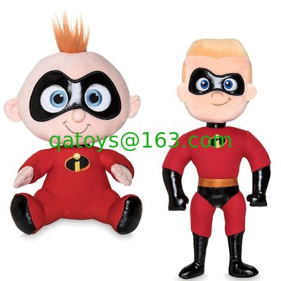ダッシュおよびジャックのプラシ天Incrediblesは2匹のプラシ天の赤ん坊動物/漫画おもちゃを詰めました