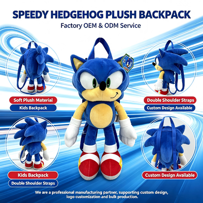 Cute Sonic the Hedgehog Plush Doll Backpack