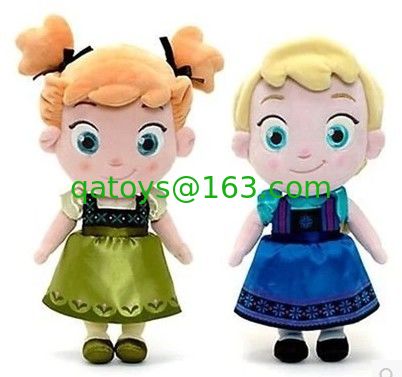 女の子のディズニーの小さいプラシ天は Elsa およびアナによって凍らせている赤ん坊の人形を 30cm もてあそびます