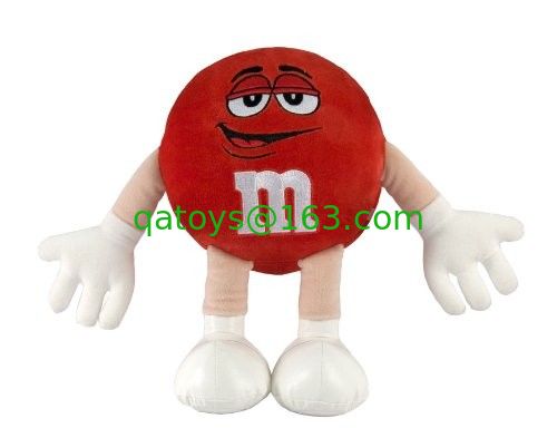 赤ん坊、小さいプラシ天のおもちゃのための M&M の赤い特性のぬいぐるみ