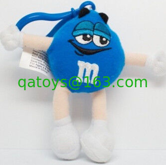 かわいく青い M&M の特性によって詰められるおもちゃ キーチェーン のポリエステル材料