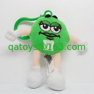 グリーン M&M キャラクター 詰め物 動物 可愛い 毛布のキーチェイン カスタマイズ