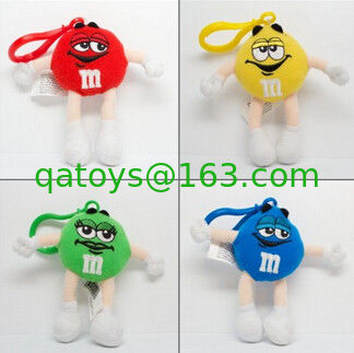 グリーン M&M キャラクター 詰め物 動物 可愛い 毛布のキーチェイン カスタマイズ