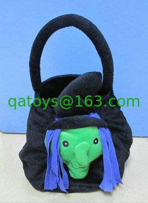 ハロウィンの黒いプラシ天/ハロウィンのぬいぐるみのギフト袋は 30cm もてあそびます