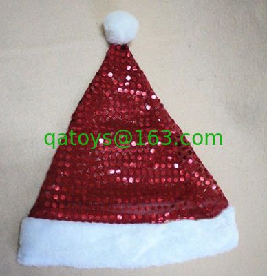 個人化されたプラシ天は金 Podwer、赤/青が付いているダンスのクリスマスの帽子をもてあそびます
