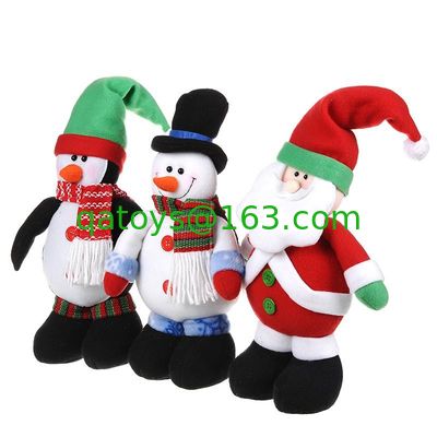 かわいい子供のためのクリスマスによって詰められるサンタの人形のスノーマンのプラシ天のおもちゃ