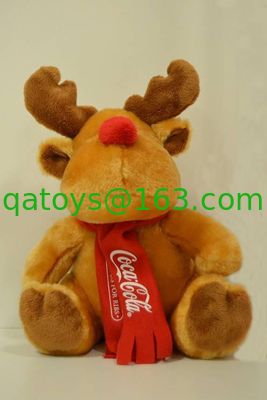 昇進のアメリカヘラジカのプラシ天のおもちゃのコカ・コーラのクリスマスのトナカイのぬいぐるみ