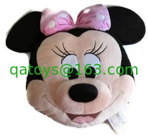 黒とピンク 大きいディズニー ミニーマウス 頭枕 ベッド用枕