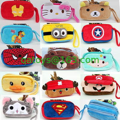 子供、子供のための青く美しい漫画のスーパーマンのプラシ天の筆箱