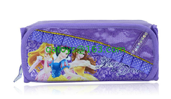 昇進のギフトのためのジッパーを持つ Plush Pencil Bag ピンクのディズニーの紫色/王女