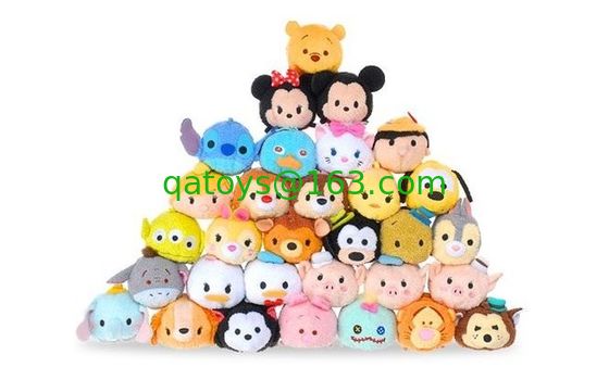 携帯電話スクリーンの洗剤の Keychain 袋のための熱いディズニー Tsum Tsums のコレクションのプラシ天のおもちゃ