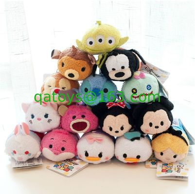 携帯電話スクリーンの洗剤の Keychain 袋のための熱いディズニー Tsum Tsums のコレクションのプラシ天のおもちゃ