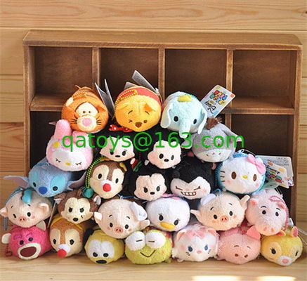 携帯電話スクリーンの洗剤の Keychain 袋のための熱いディズニー Tsum Tsums のコレクションのプラシ天のおもちゃ
