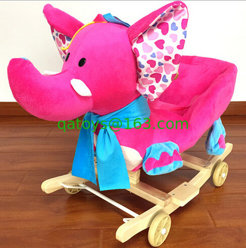 可愛いピンクグリーン動物 ベビー揺れ椅子 玩具 ゾウ エコ - フレンドリー 60*33*55cm SGS ITS