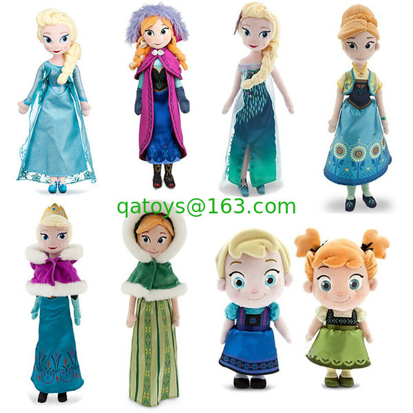 凍結するアナおよび Elsa ディズニーのプラシ天のおもちゃの柔らかい漫画は 20 インチ人形を詰めました
