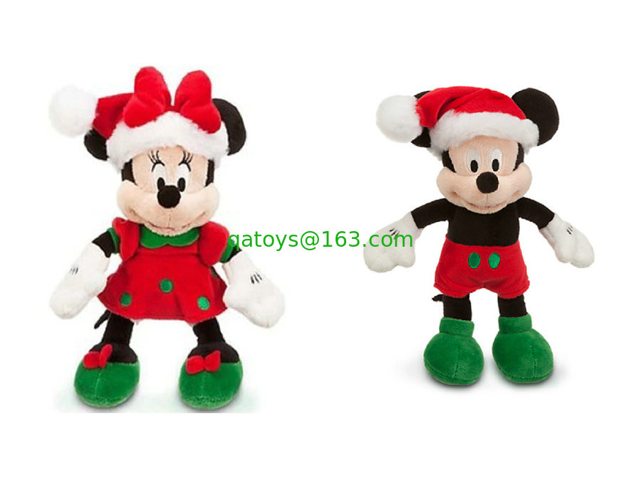赤いディズニーのプラシ天のおもちゃのクリスマスのミッキー マウスはカスタマイズされた 45cm を詰めました