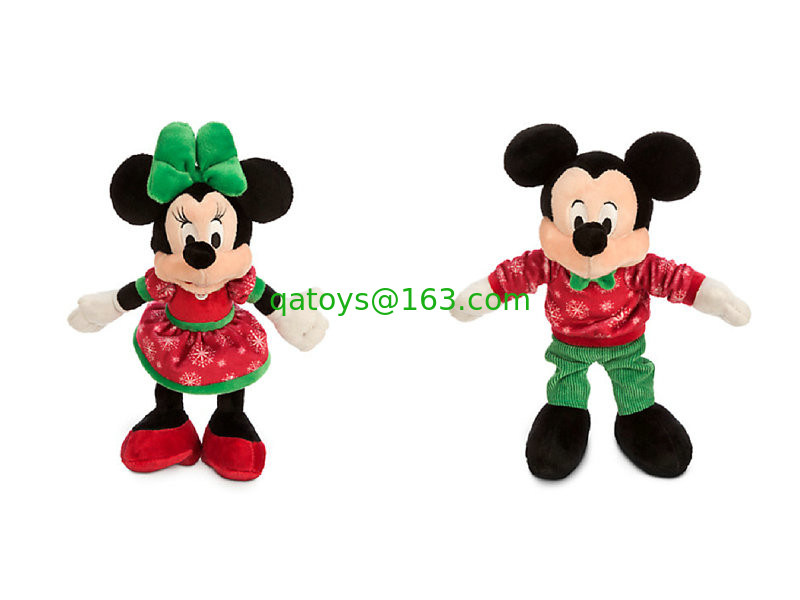 ディズニーのクリスマスのミッキー マウスおよび赤いおよび緑ミニー マウス