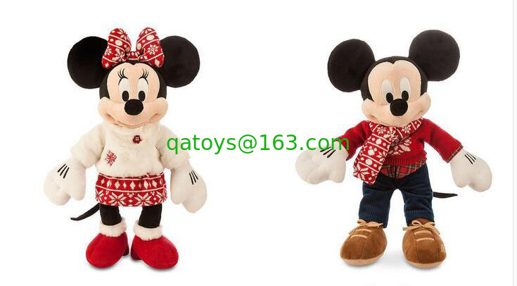 方法ディズニーのプラシ天はクリスマス Mickey およびミニー マウスを 40cm もてあそびます
