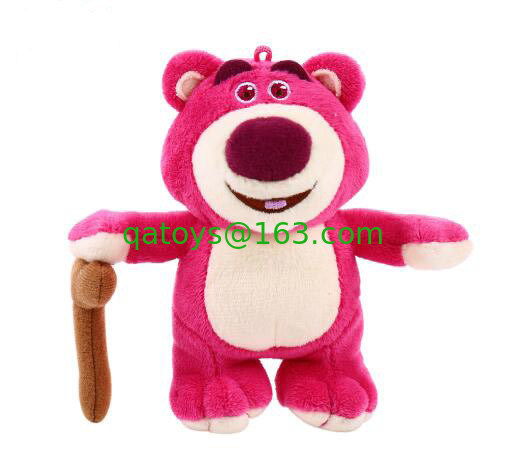 3匹のLotso Hugginくまのディズニーのプラシ天動物バックパックのための13cm Keychian