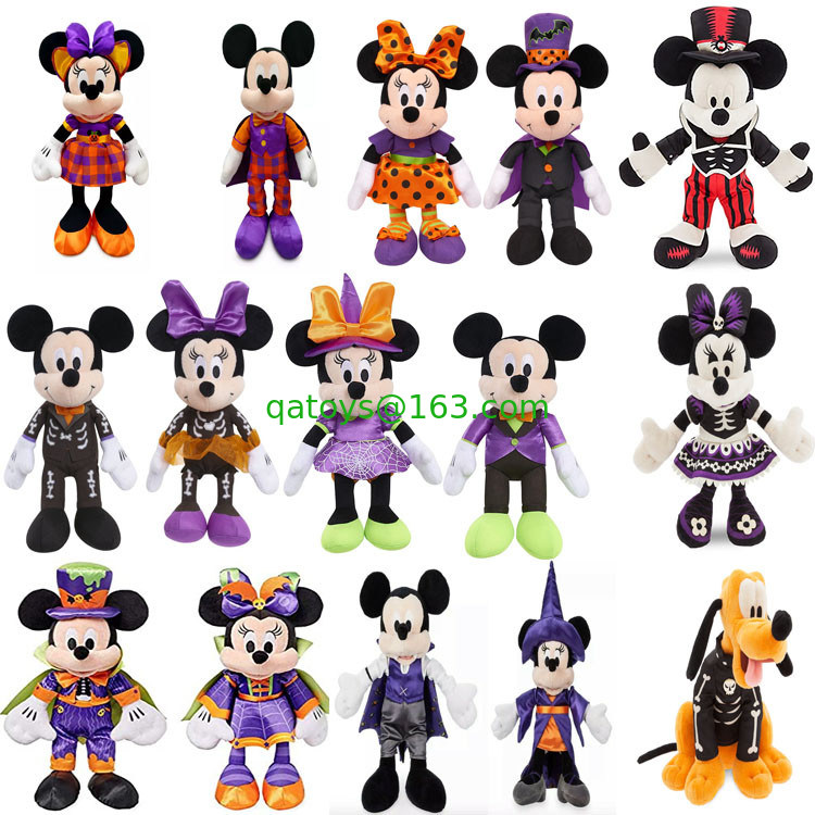 ペット党祝祭のための紫色のハロウィンの日のミニー マウスおよび Mickey ディズニーのプラシ天のおもちゃ
