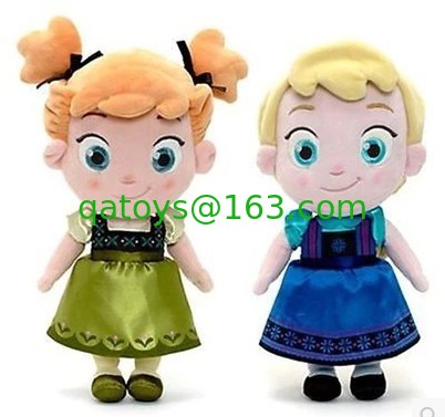 女の子のディズニーの小さいプラシ天は Elsa およびアナによって凍らせている赤ん坊の人形を 30cm もてあそびます