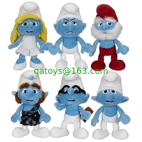 昇進のギフトのためのかわいく、青いSmurfによって詰められるおもちゃの漫画のプラシ天のおもちゃ